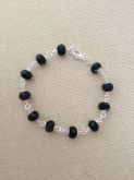 Pulseira de Corrente com Cristais Pretos