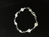 Pulseira de Corações e Pedras Roxas