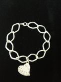 Pulseira de Corrente com Pingente de Coração