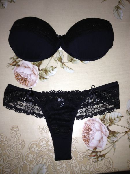 Lingerie Preta - Calcinha Fio Dental - GG