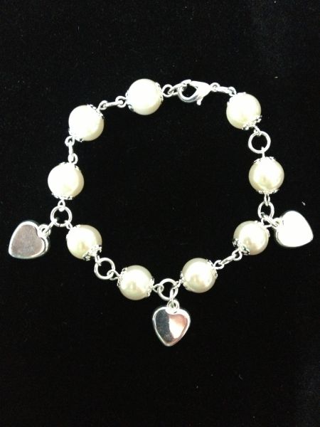 Pulseira Coração e Pérola