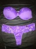Lingerie Roxa - Calcinha Fio Dental - GG